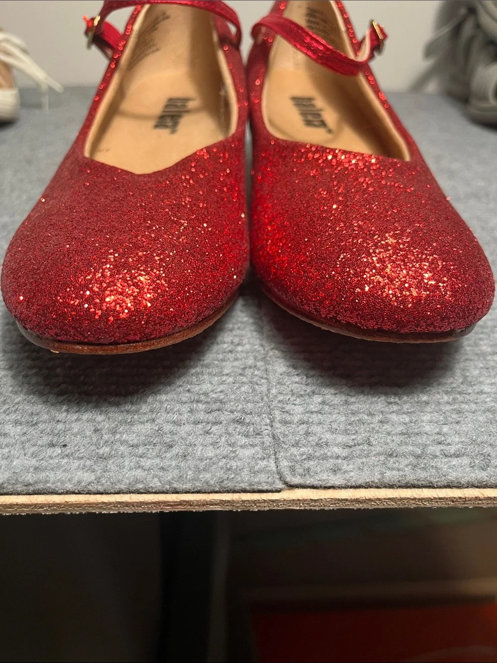balera Red Glitter Mary Jane Ballet Flats for Kids